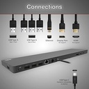 CA Essential Docking Station  – USB C Docking Station with 135W AC Power Adapter (90W Power Delivery), Active Laptop Cooling, Dual Monitor Displays in 4k, 4 USB Type A Ports, Ethernet Port