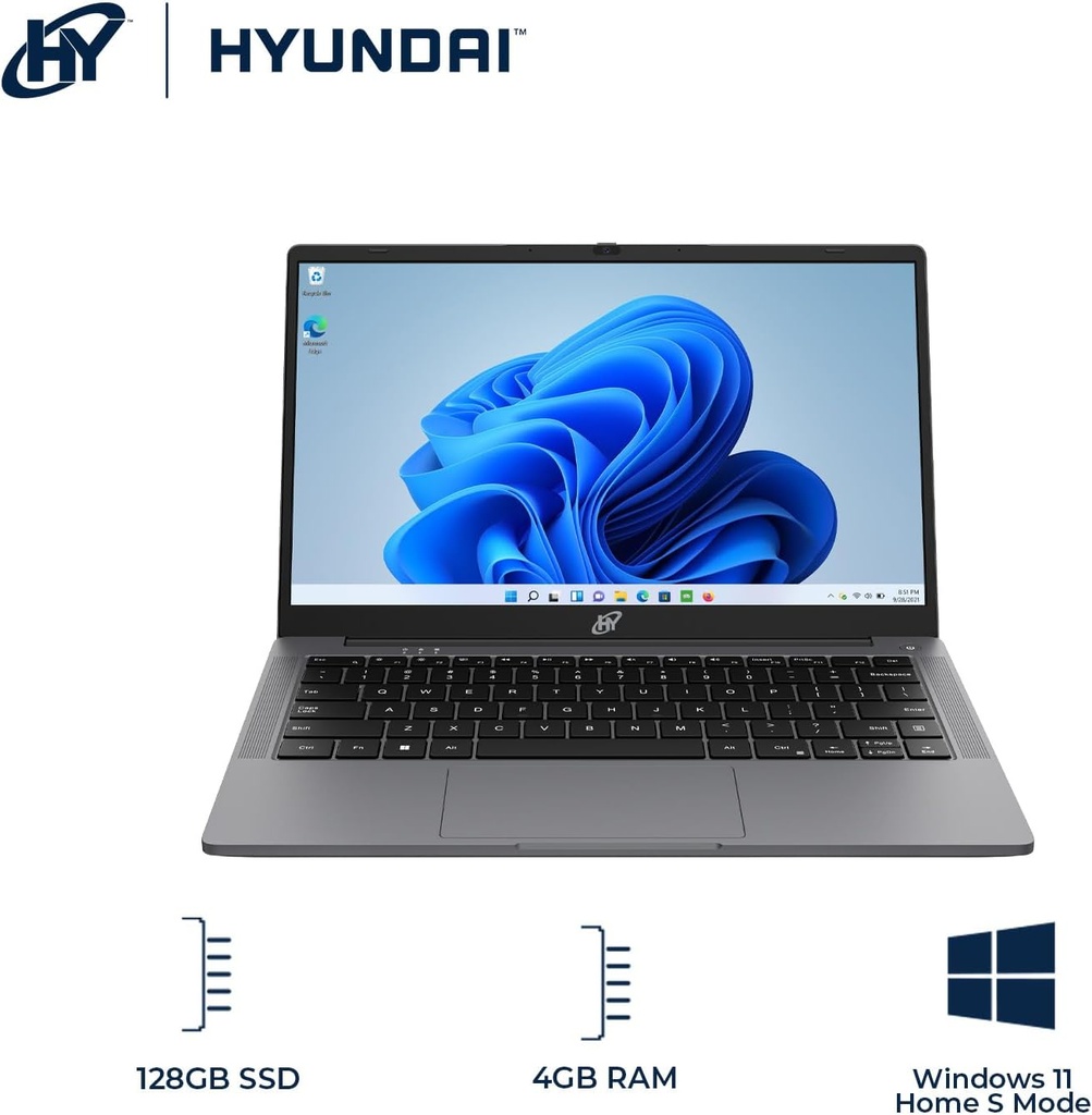 HY Book, N4020, 4GB/128GB, Windows 11 Home S Mode, Type-C Full Function, AC WiFi, English Keyboard - Space Grey