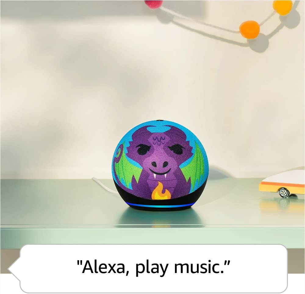 Amazon Echo Dot Kids(5th Gen, 2022 Release)with Alexa-Fire Dragon