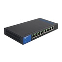 Interruptor Switch Linksys Gigabit Ethernet LGS108P, 8 Puertos - Negro