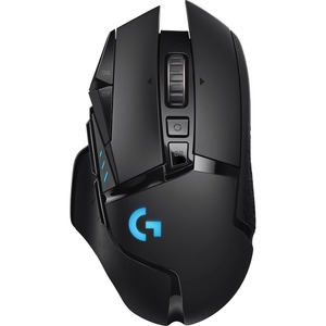 Logitech G502 Lightspeed Wireless Gaming Mouse with Hero 25K Sensor, PowerPlay Compatible, Tunable Weights and Lightsync RGB - Black