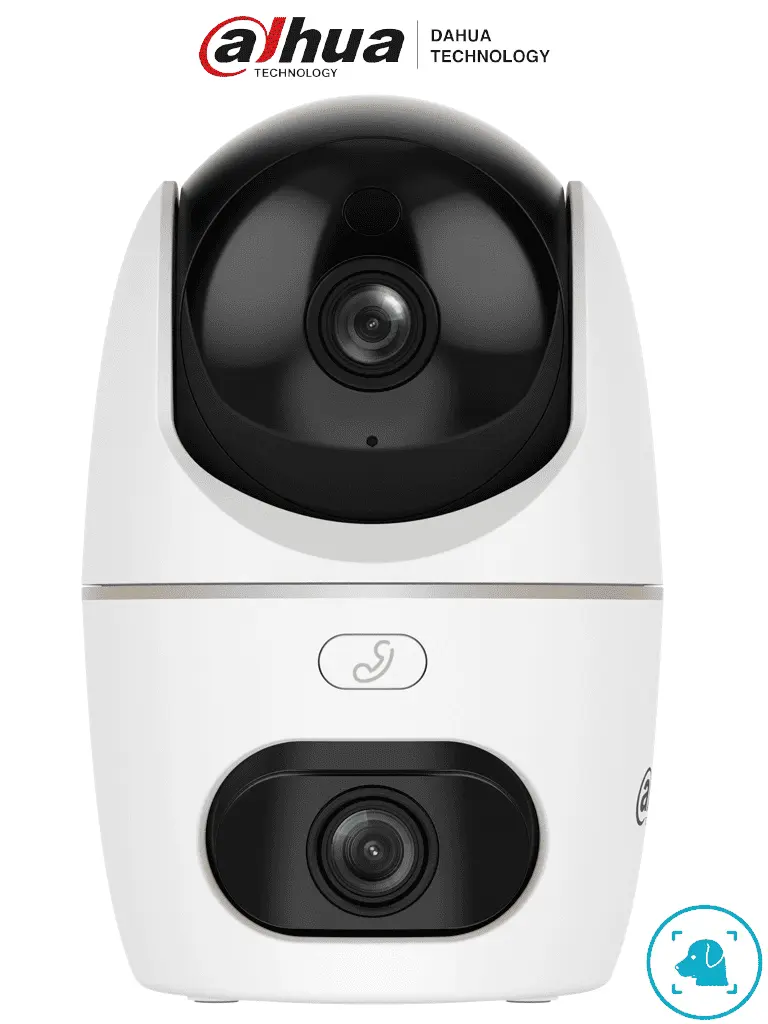 DAHUA HPT1339DD-STW-3E2-IL - Cámara IP PT Dual de 6 Megapixeles/ Hero/ 2 Lentes de 2k/ 30 IR y Luz Visible/ Boton de Llamada