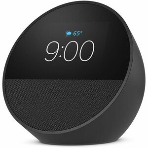 Amazon Echo Spot (2024 release), Smart alarm clock with vibrant sound + Alexa, Black (Model BV84J9) UPC 840268963422